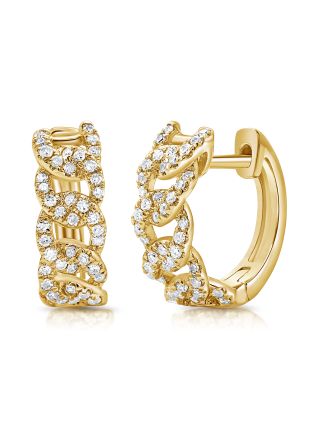 .25CT DIAMOND LINK HUGGIE EARRINGS