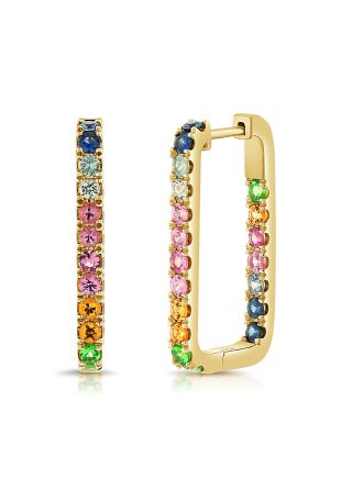 1.79CT RAINBOW COLOR HOOP EARRINGS