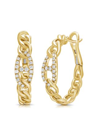 .33CT DIAMOND MARINER LINK HOOP EARRINGS