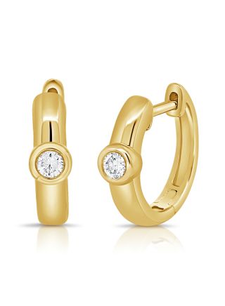 .11CT DIAMOND SOLITAIRE HUGGIE EARRINGS