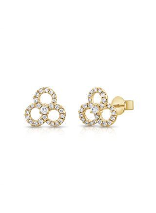 .26CT DIAMOND FLOWER STUD EARRINGS