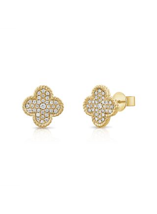 .22CT DIAMOND CLOVER STUD EARRINGS