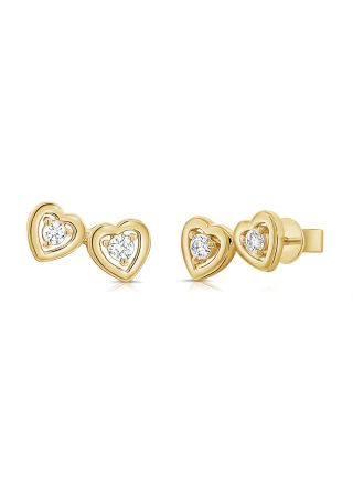 .18CT DIAMOND HEART STUD EARRINGS