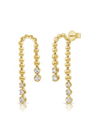 0.33CT DIAMOND BALL DANGLE EARRINGS