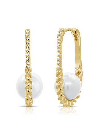 7.58CT PEAR AND ROUND DIAMOND HUGGIE EARRINGS