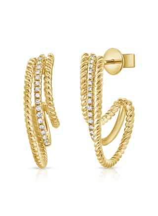 0.12CT DIAMOND CAGE HUGGIE EARRINGS