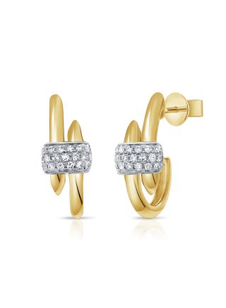 0.17CT DIAMOND CAGE HUGGIE EARRINGS