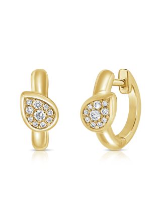 0.15CT DIAMOND PEAR HUGGIE EARRINGS