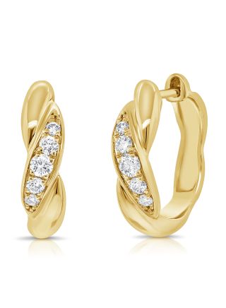 0.22CT ROUND DIAMOND HUGGIE EARRINGS