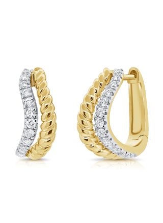 0.21CT ROUND DIAMOND HUGGIE EARRINGS