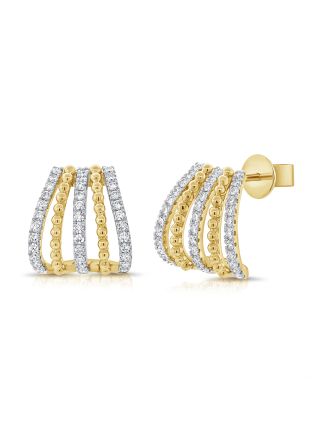 0.51CT ROUND DIAMOND CAGE HUGGIE EARRINGS