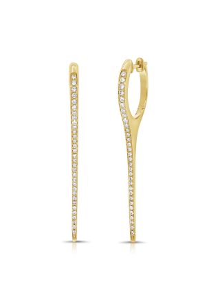 0.32CT DIAMOND SPIKE HOOP EARRINGS