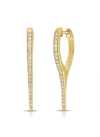 0.23CT DIAMOND SPIKE HOOP  EARRINGS