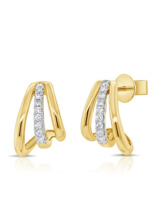 0.18CT DIAMOND CAGE HUGGIE EARRINGS