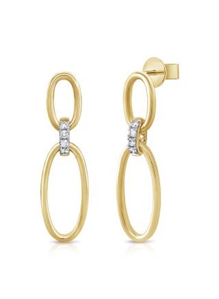 0.09CT DIAMOND LINK DROP EARRINGS