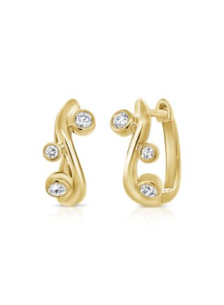 0.14CT DIAMOND BEZEL HUGGIE EARRINGS