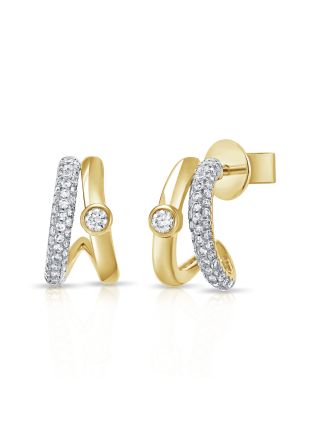 0.31CT DIAMOND CAGE HUGGIE EARRINGS
