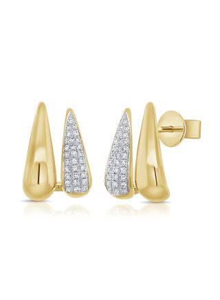 0.15CT DIAMOND CAGE HUGGIE EARRINGS