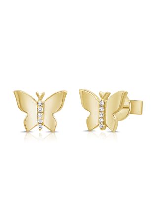 0.03CT DIAMOND BUTTERFLY EARRINGS