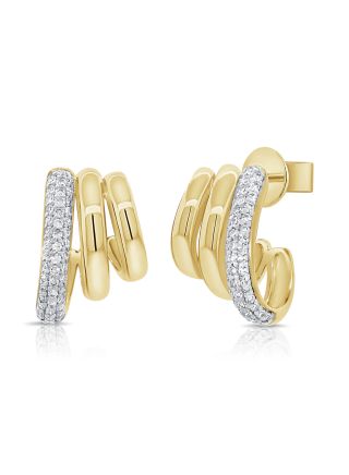 0.24DIAMOND CAGE HUGGIE EARRINGS