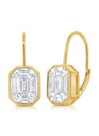 1.48CT PIE CUT DIAMOND ILLUSION LEVERBACK EARRINGS
