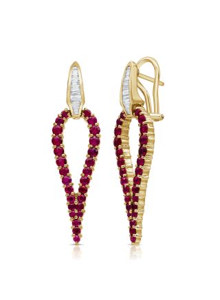 2.86CT RUBY AND DIAMOND DROP EARRINGS