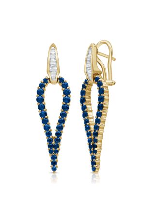2.86CT SAPPHIRE AND DIAMOND DROP EARRINGS