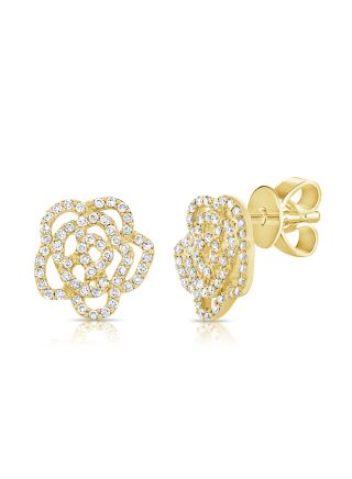 .31CT DIAMOND FLOWER STUD EARRINGS
