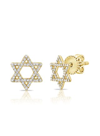 .26CT DIAMOND STAR OF DAVID STUD EARRINGS