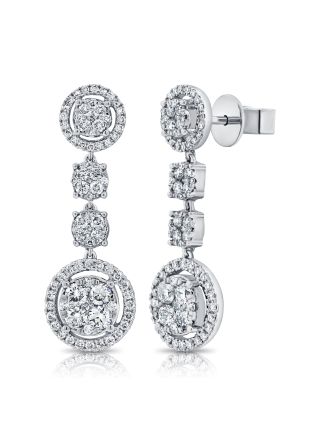 1.23CT DIAMOND ILLUSION DROP EARRINGS