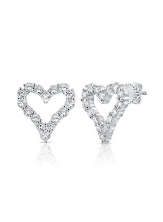 .60CT DIAMOND OPEN HEART STUD EARRINGS