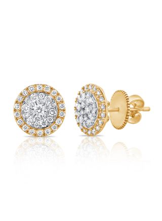 .77CT DIAMOND CIRCLE ILLUSION STUD EARRINGS