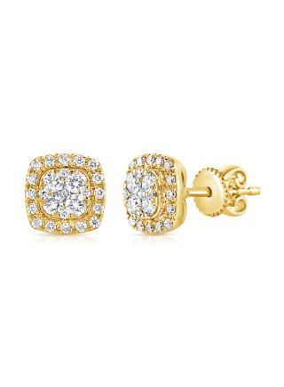 1.02CT DIAMOND ILLUSION STUD EARRINGS