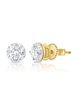 0.35CT DIAMOND MIRACLE SETTING SOLITAIRE STUD EARRINGS