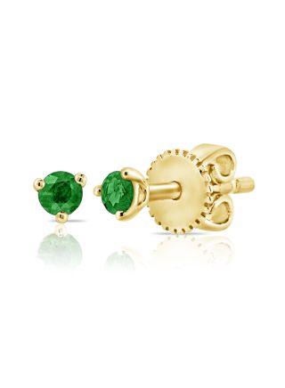 .08CT EMERALD SOLITAIRE STUD EARRINGS