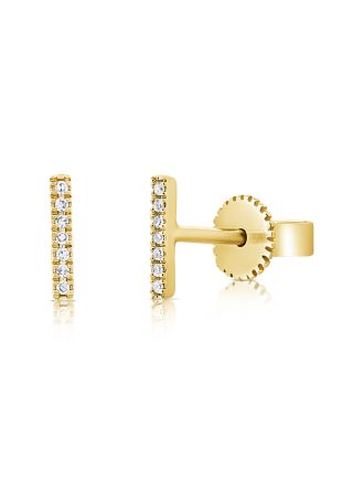 .03CT DIAMOND BAR STUD EARRINGS