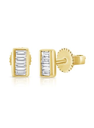 .15CT BAGUETTE DIAMOND CHANNEL SET STUD EARRINGS