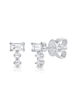.20CT BAGUETTES AND DIAMOND STUD EARRINGS