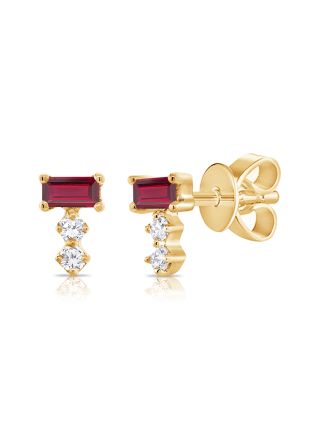 .18CT RUBY AND DIAMOND STUD EARRINGS