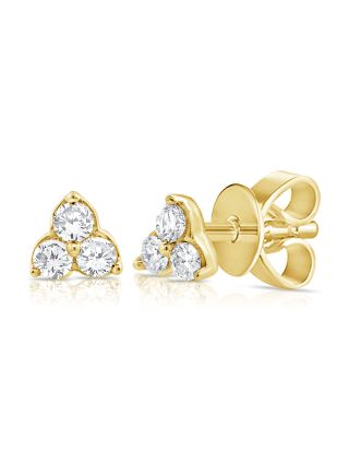 .13CT DIAMOND TRIANGLE STUD EARRINGS