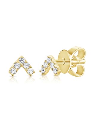 .05CT DIAMOND TRIANGLE STUD EARRINGS