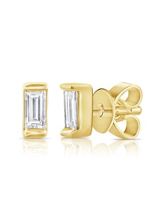 .19CT BAGUETTE DIAMOND SOLITAIRE STUD EARRINGS
