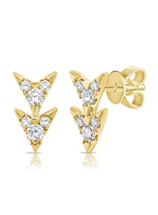 .23CT DIAMOND ARROWHEAD STUD EARRINGS