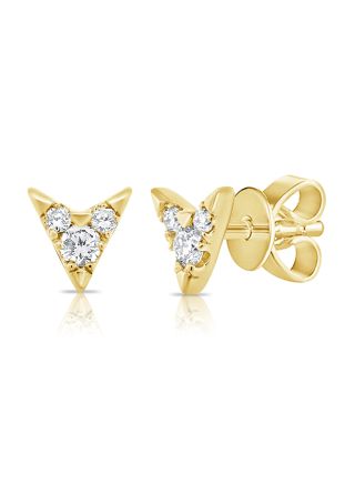 .13CT DIAMOND ARROWHEAD STUD EARRINGS