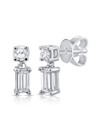 .22CT BAGUETTES AND DIAMOND STUD EARRINGS