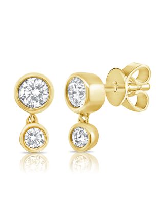.28CT DIAMOND BEZEL SET STUD EARRINGS