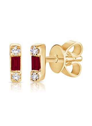 .05CT RUBY AND DIAMOND STUD EARRINGS