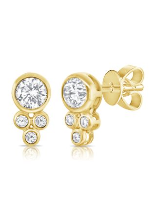 .40CT DIAMOND BEZEL SET STUD EARRINGS