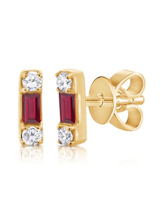 .15CT RUBY AND DIAMOND STUD EARRINGS