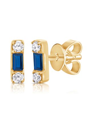 .13CT SAPPHIRE AND DIAMOND STUD EARRINGS